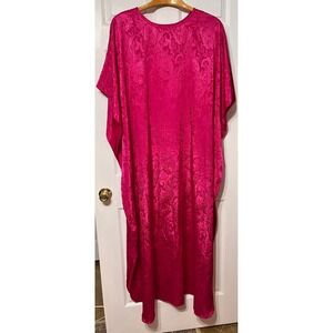 Allison Smith Hot Pink Paisley Jacquard Kaftan Maxi Dress One Size Loungewear